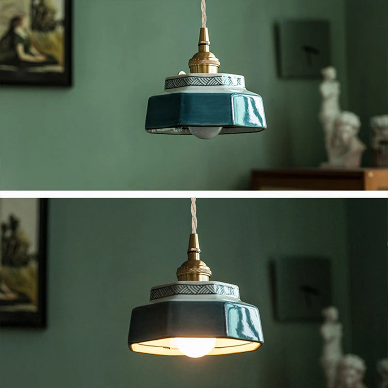 New Chinese Retro Ceramic Pendant Light Japanese Style Tea Room Guesthouse – photo 13