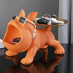 Resin Bulldog Statue with Storage Tray