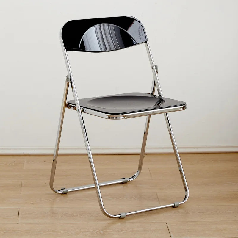 Foldable Transparent Acrylic Crystal Dining Chair Living Room Furniture