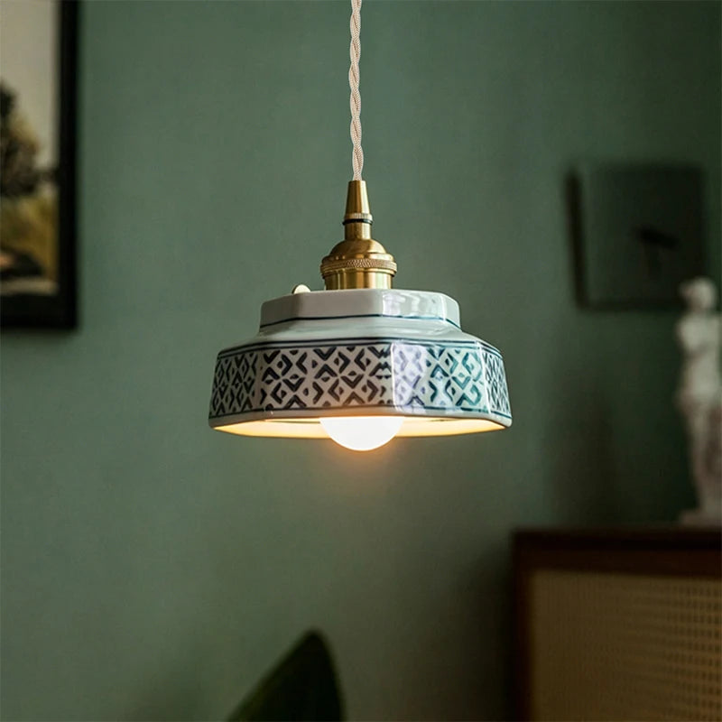 New Chinese Retro Ceramic Pendant Light Japanese Style Tea Room Guesthouse – photo 6