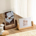 U-Shaped Acrylic and Wood Desktop Photo Frame