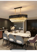 Luxury Black Gold Crystal Round LED Chandelier Pendant Light Tricolor – photo 14