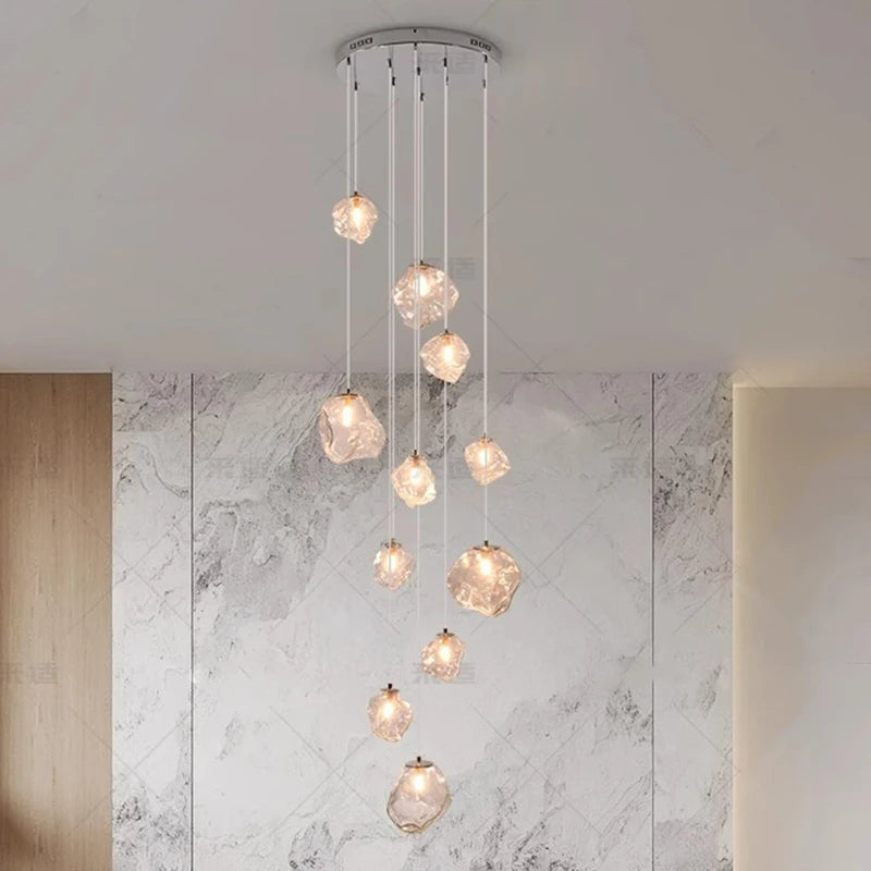 Modern LED Multi Head Staircase Chandelier Pendant Light with Remote Control – photo 5