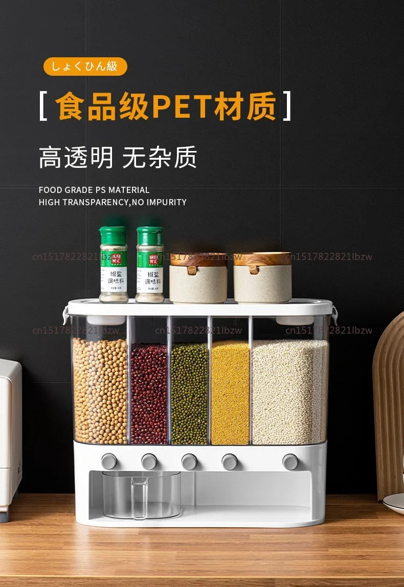 Divided Food-Grade Rice and Grain Storage Box
