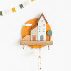 Decorative Wooden Wall Hooks and Storage Shelf