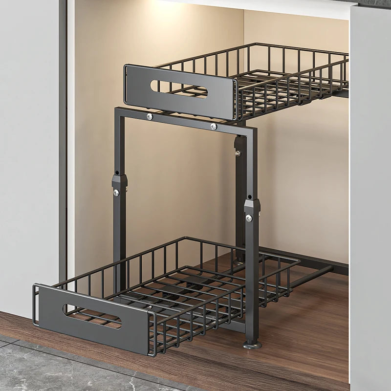 2-Tier Pull-Out Under-Sink Cabinet Organizer