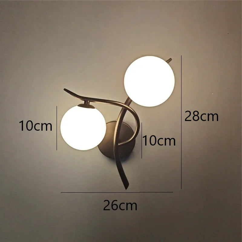 Nordic Iron Glass Ball LED Wall Lights G9 Bedroom Corridor – photo 10