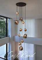 Modern LED Multi Head Staircase Chandelier Pendant Light with Remote Control – photo 7