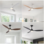 25-Inch 42-Inch 52-Inch Low Profile LED Ceiling Fan Light with Remote Control Indoor Outdoor