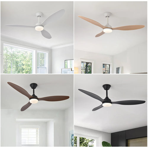 25-Inch 42-Inch 52-Inch Low Profile LED Ceiling Fan Light with Remote Control Indoor Outdoor