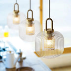 Modern Striped Glass Single Pendant Light