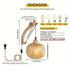 Handwoven Bamboo and Rattan E27 Wall Sconce