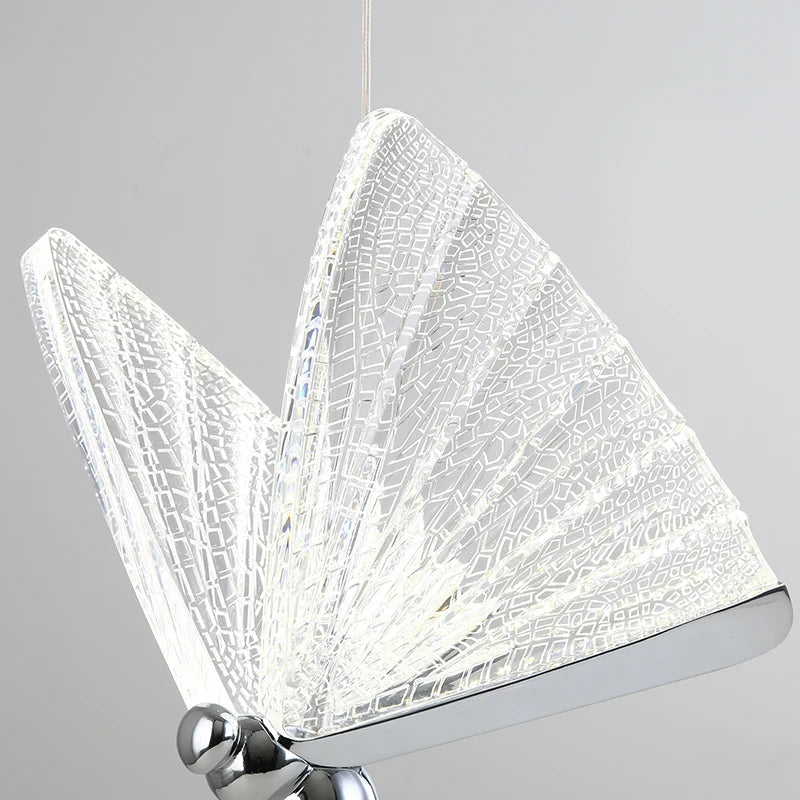 Nordic Butterfly LED Pendant Light Tricolor Golden Silver Hanging Lamp – photo 34