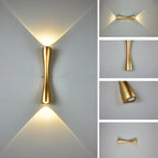 Waterproof IP65 Gold Aluminum LED Wall Light Bedroom Bedside Fixture