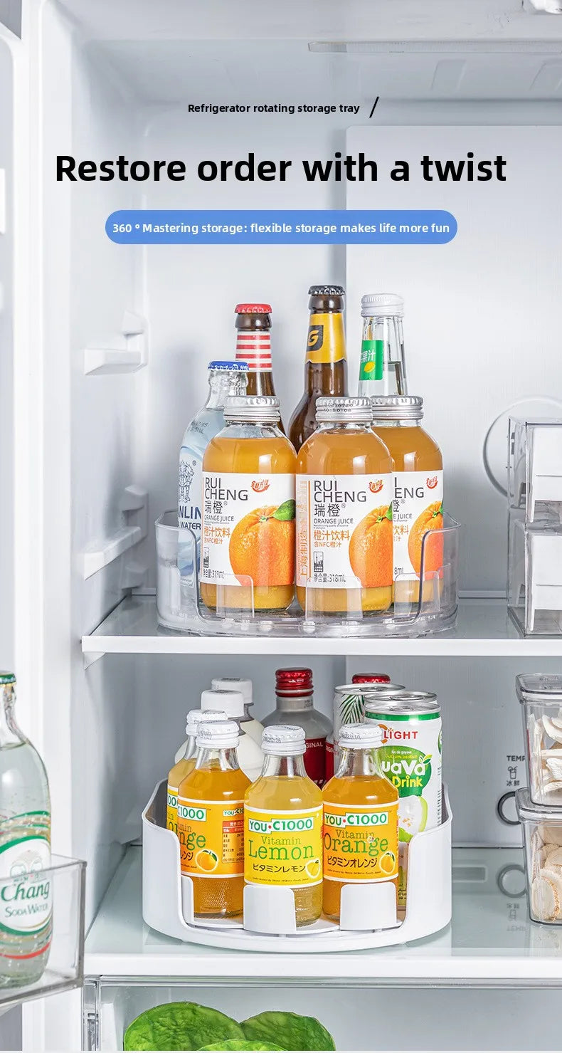 360° Rotating Refrigerator Storage Organizer