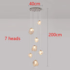 Modern LED Multi Head Staircase Chandelier Pendant Light with Remote Control – photo 8
