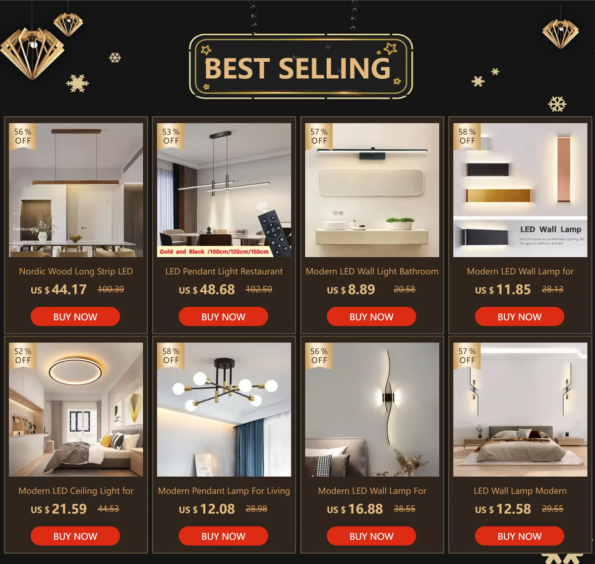 Modern Minimalist Black Gold LED Chandelier Pendant Light Stepless Dimming Remote Control – photo 7