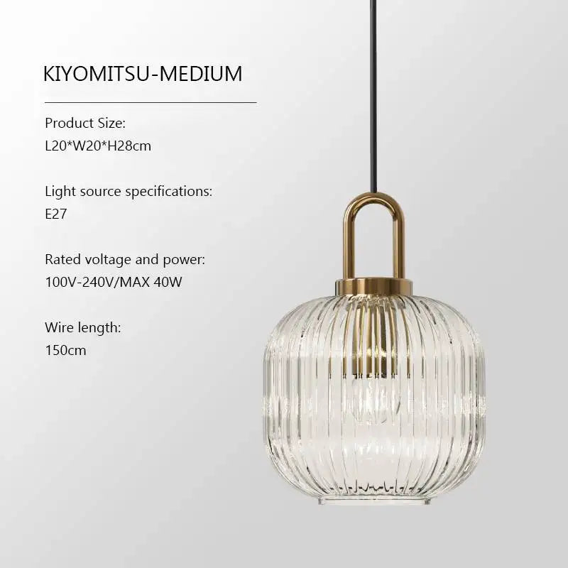 Modern Striped Glass Single Pendant Light