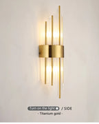 Nordic Luxury Crystal Stainless Steel Black Gold LED Wall Light – photo 9