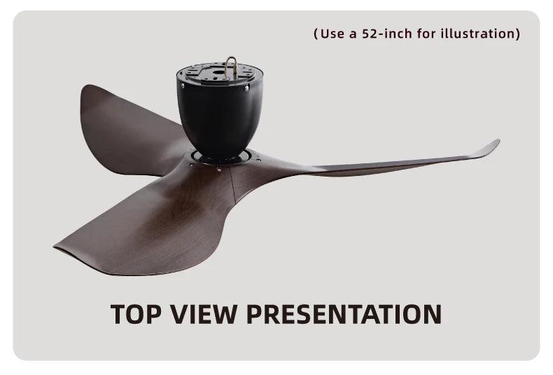 52-Inch 60-Inch Vintage Industrial DC Motor Ceiling Fan with Remote Control