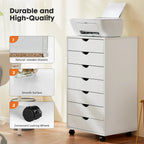 Modern Morocco Wood Rolling 7 Drawer Storage Chest Dresser Cabinet Wheels
