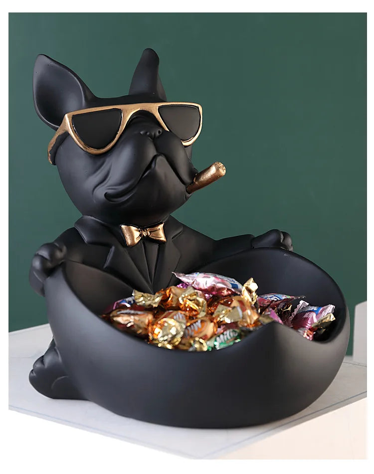 French Bulldog Resin Storage Statue and Coin Bank