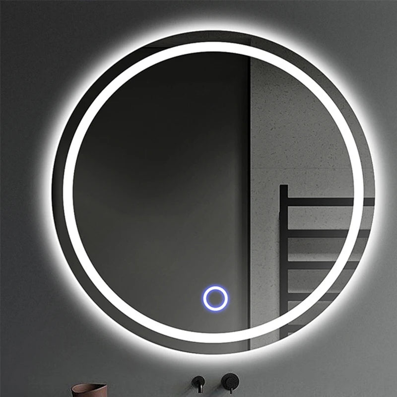 Touch Sensor Anti Fog Waterproof LED Backlit Round Wall Mounted Bathroom Mirror – photo 8