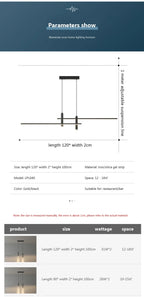 Modern Minimalist Black Gold LED Chandelier Pendant Light Stepless Dimming Remote Control – photo 19
