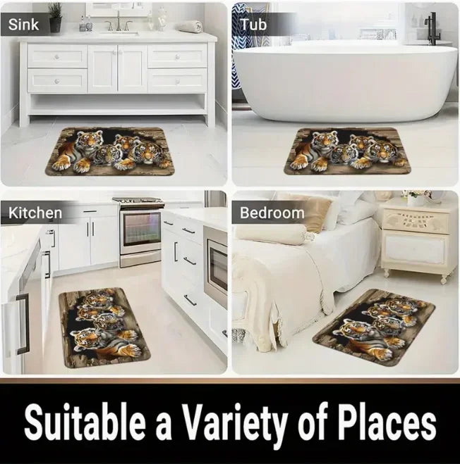 3D Cat Optical Illusion Non-Slip Doormat