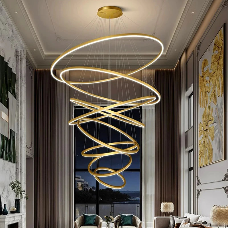 Nordic Dimmable Ring Chandelier with Remote Control Pendant Light for Dining Room – photo 2