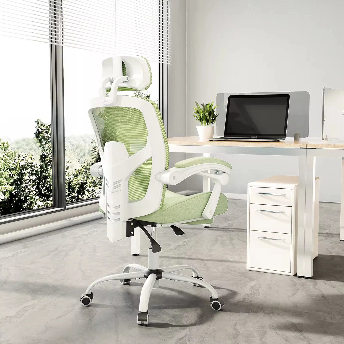 Reclining Ergonomic Lumbar Support Adjustable Headrest Mesh High Back Gaming Chair