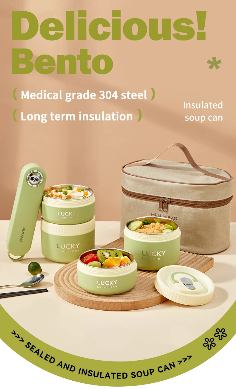 Stackable Stainless Steel Thermal Lunch Box