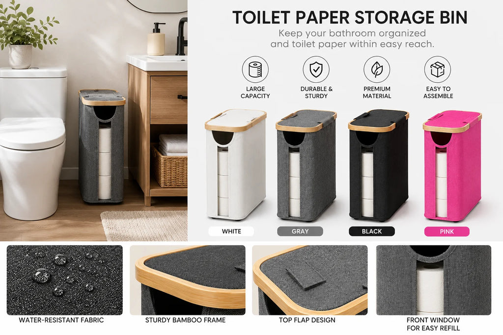 Free-Standing Toilet Paper Storage Basket