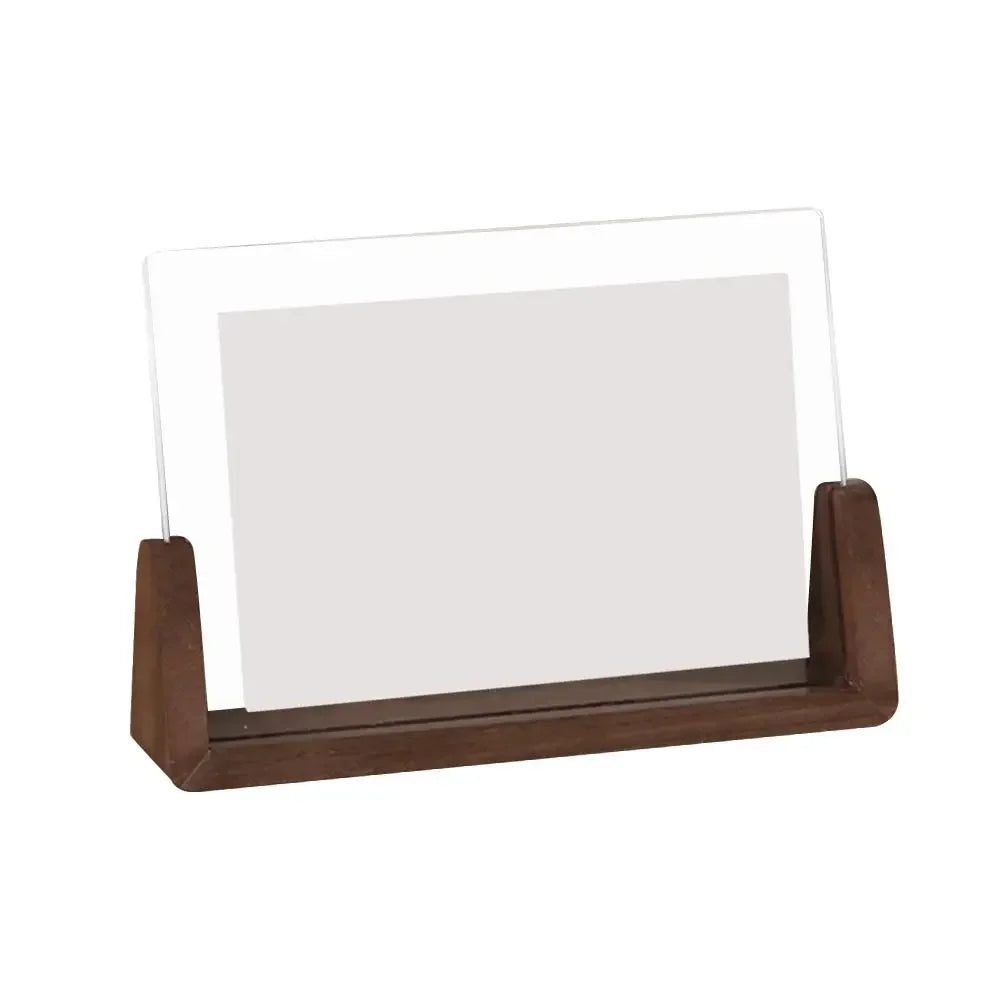 U-Shaped Acrylic and Wood Desktop Photo Frame
