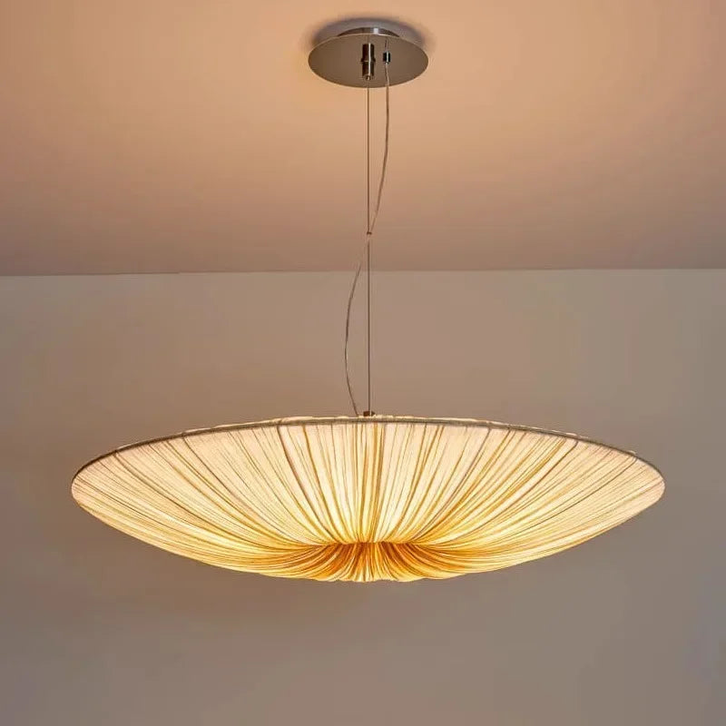 Japanese Wabi Sabi Nordic Fabric LED Pendant Chandelier Living Room Bedroom – photo 4