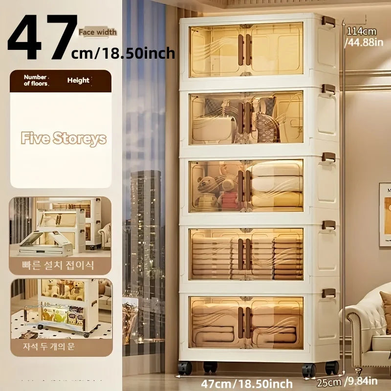 Foldable Stackable Clear-Door Storage Box