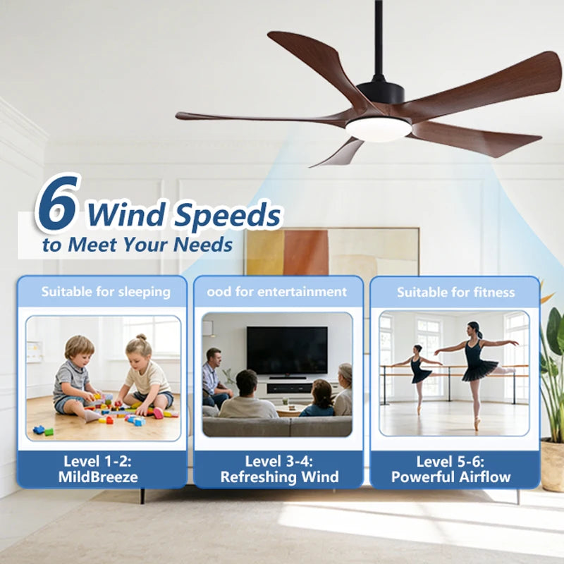 52-Inch Vintage Industrial 5-Blade LED Ceiling Fan Light with Remote Control – photo 9
