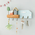 Decorative Wooden Wall Hooks and Storage Shelf