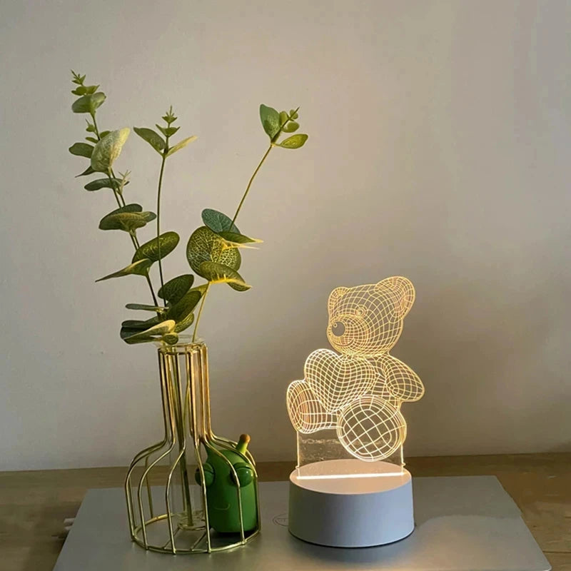 Acrylic Bear USB LED Night Light