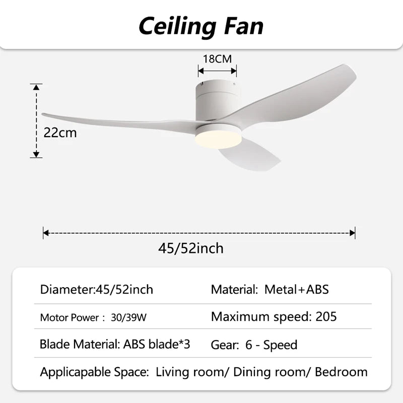 45-Inch 52-Inch Vintage Industrial Retro LED Ceiling Fan Light with Remote Control – photo 20