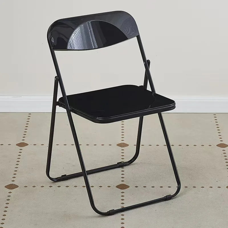 Foldable Transparent Acrylic Crystal Dining Chair Living Room Furniture