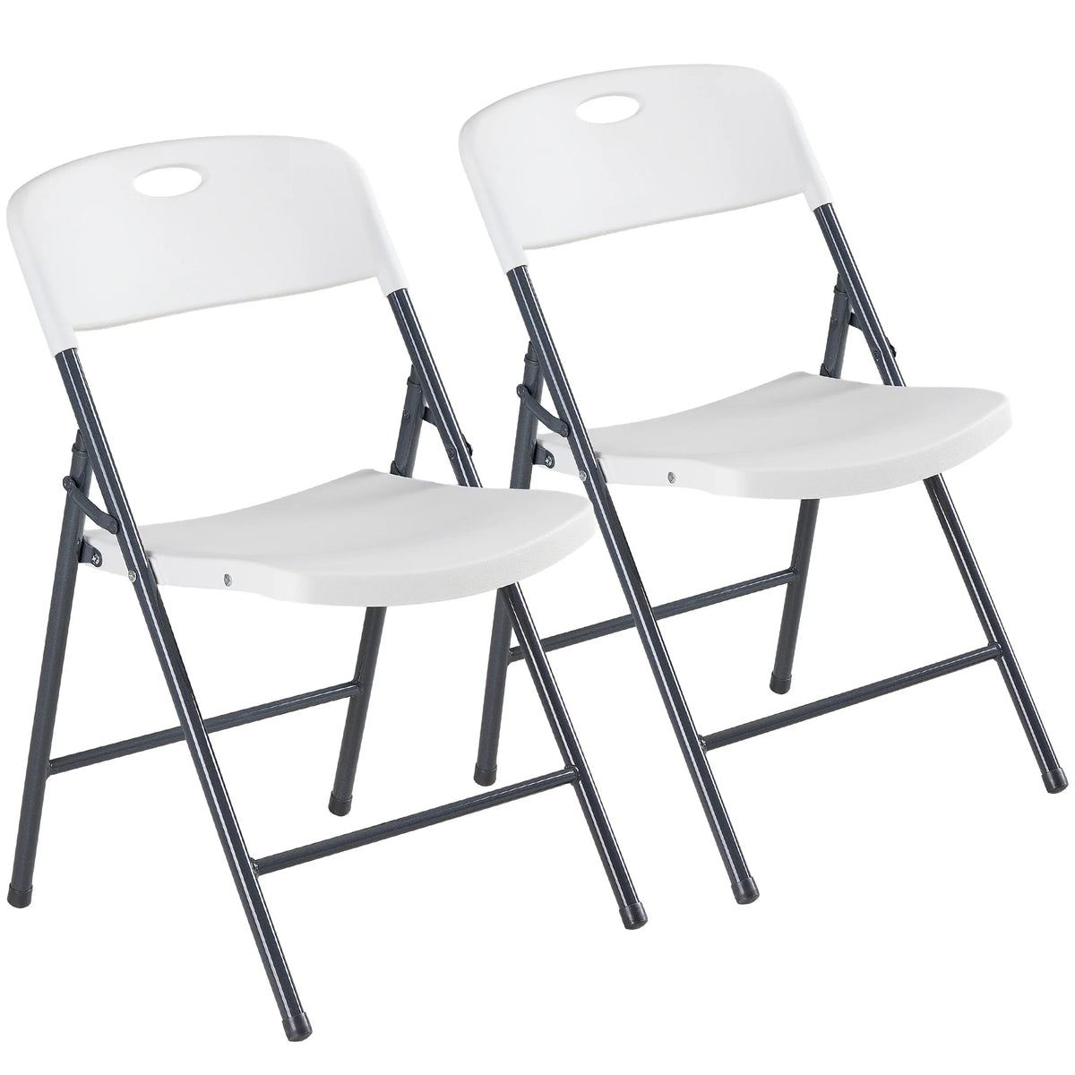 Stackable Foldable Heavy Duty Faux Leather Ergonomic Back Dining Chairs Set