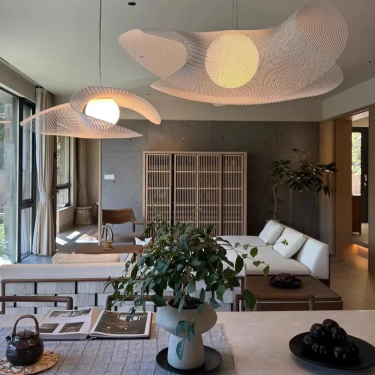 Modern Iron Stainless Steel White Pendant Chandelier Villa Hotel Lobby Restaurant Living Room – photo 5
