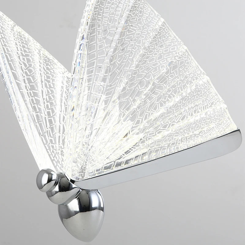 Nordic Butterfly LED Pendant Light Tricolor Golden Silver Hanging Lamp – photo 6