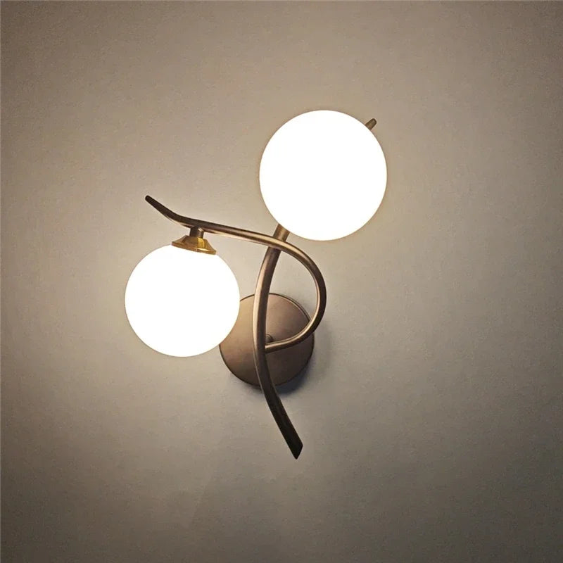 Nordic Iron Glass Ball LED Wall Lights G9 Bedroom Corridor – photo 5