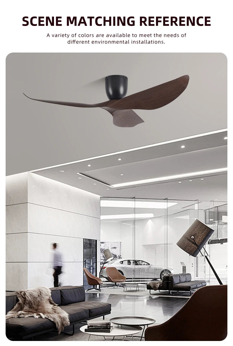 52-Inch 60-Inch Vintage Industrial DC Motor Ceiling Fan with Remote Control