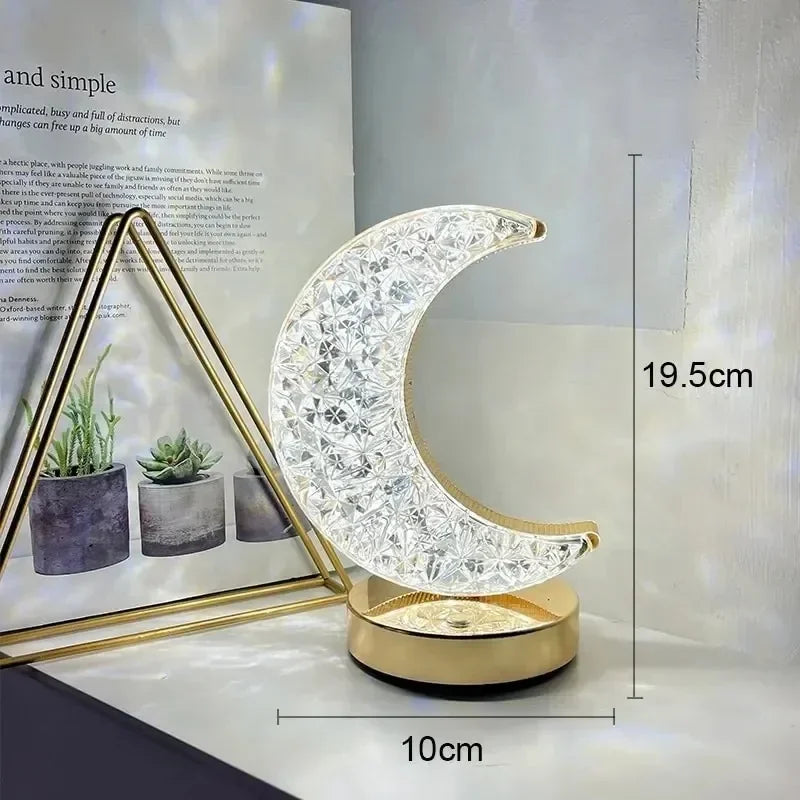 Crystal Moon Touch-Dimming USB Bedside Lamp