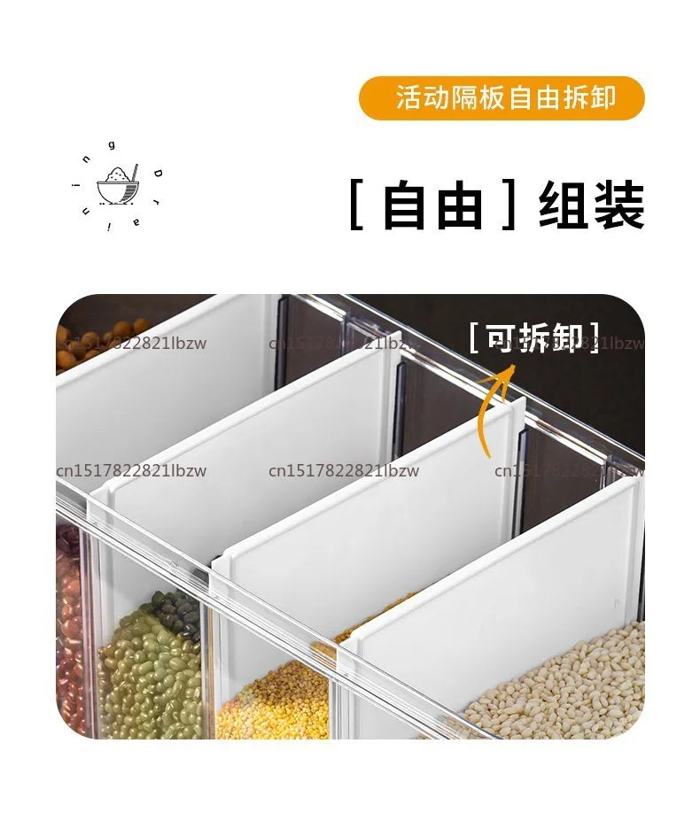 Divided Food-Grade Rice and Grain Storage Box