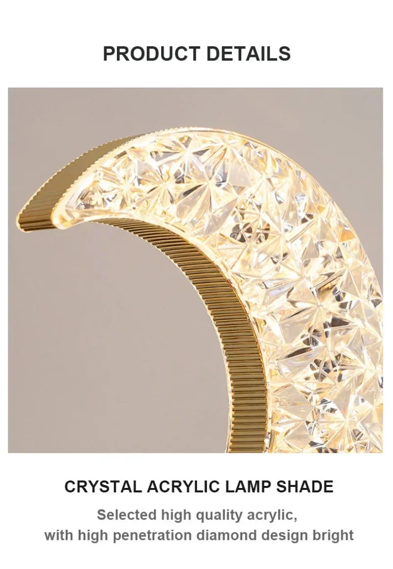 Crystal Moon Touch-Dimming USB Bedside Lamp