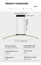 Contemporary Sleek LED Arc Adjustable Brightness Pendant Light with App Dimming – photo 21
